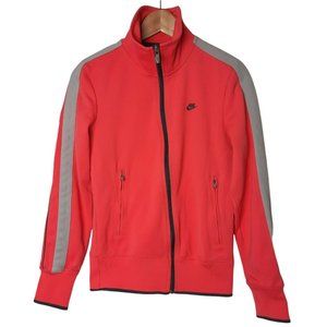 Nike Womens Pink Gray Stripe Woven Windbreaker Jacket RN# 56323 CA# 05553 Size S